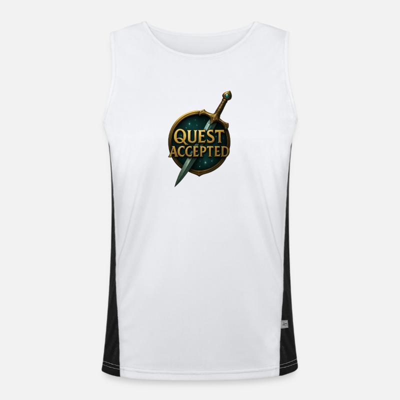 Quest_Accepted - Men's Functional Contrast Tank Top  - white/black