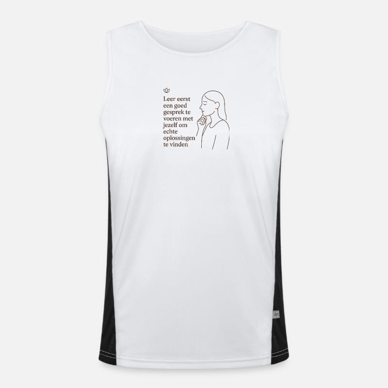 Personal Learning Suggestion Illustration Men's Functional Contrast Tank Top 