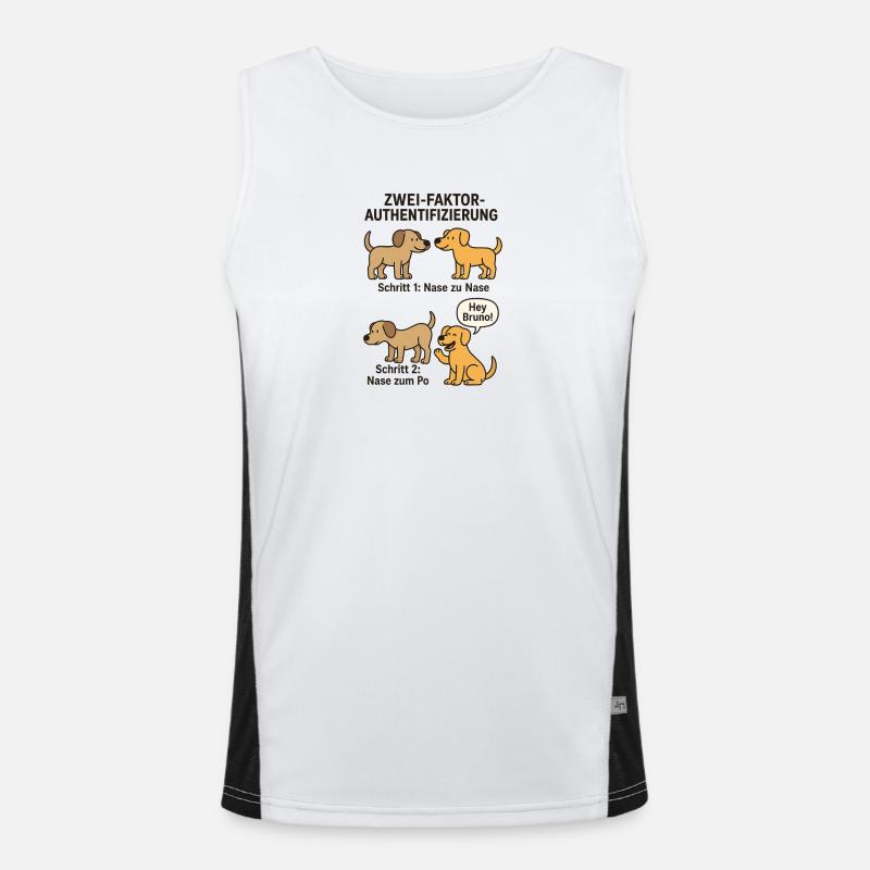 Dog Detection Two-Factor Authentication - Men's Functional Contrast Tank Top  - white/black