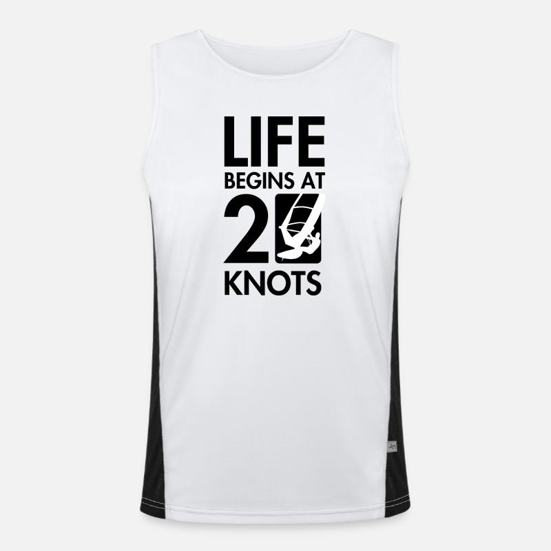 Windsurfen, das Leben beginnt bei 20knt Funktionelles Kontrast-Tank Top für Männer 