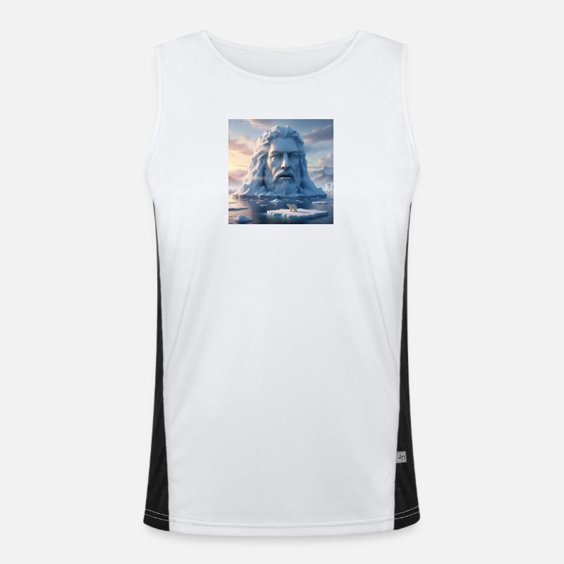 Gletscher-Gesicht aus Eis Funktionelles Kontrast-Tank Top für Männer 