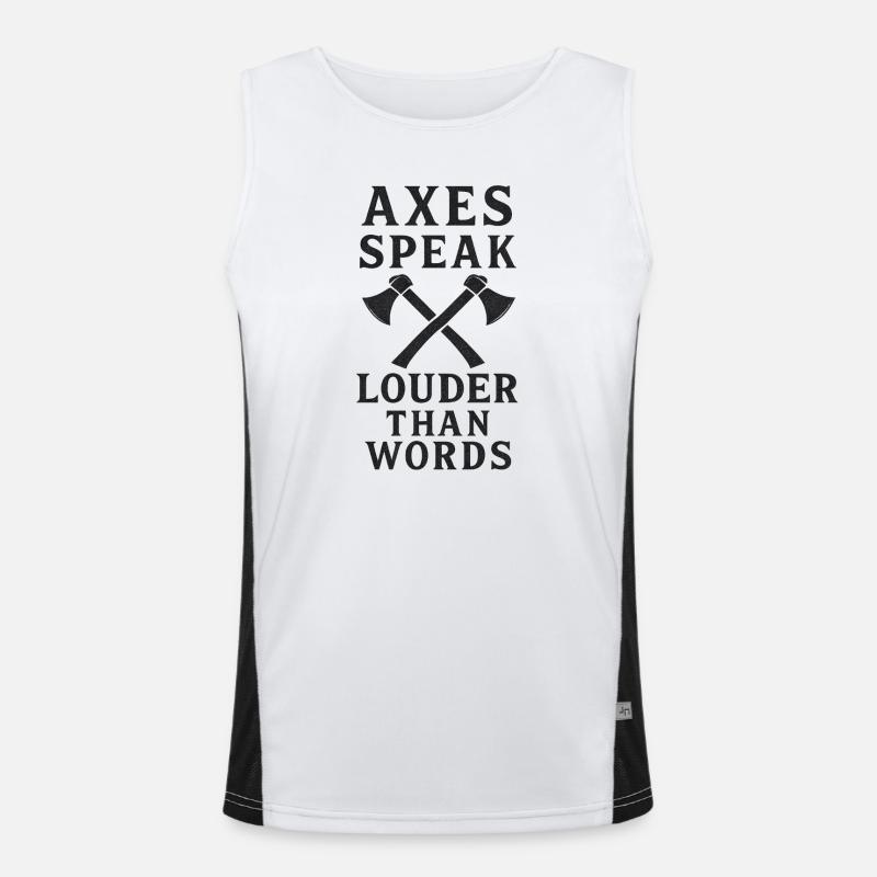 Axes Speak Louder Than Words Design Men's Functional Contrast Tank Top 