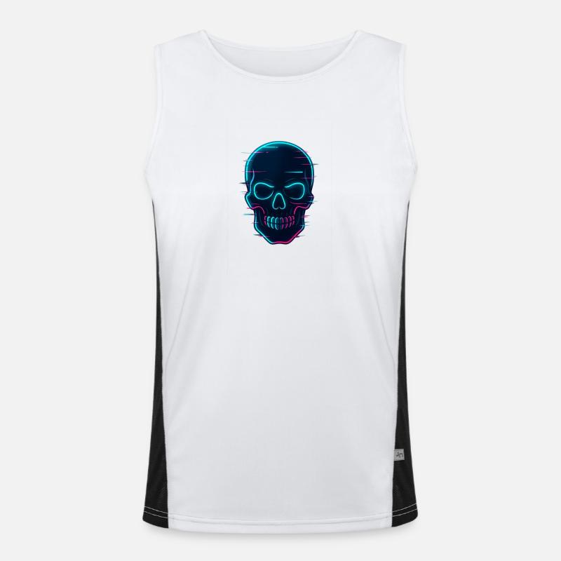 Conception de crâne cybernétique au néon Débardeur respirant contrasté Homme 