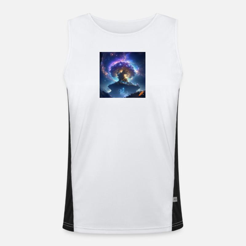 Surreal Luminous Cosmic Tree Men's Functional Contrast Tank Top 