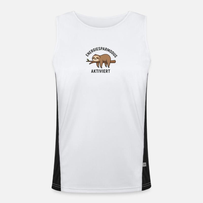 Energy Saving Slack Sloth Design Men's Functional Contrast Tank Top 