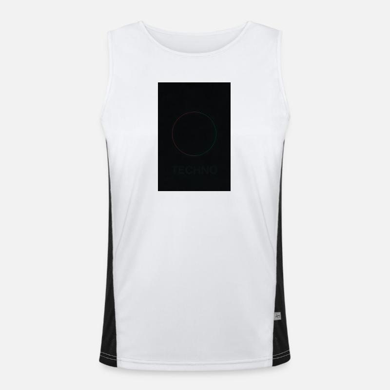 Techno in neon light Men's Functional Contrast Tank Top 
