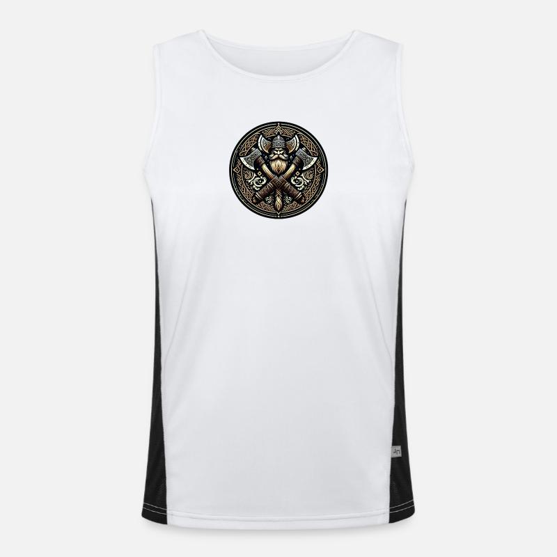 Wikingerkrieger mit Äxten Funktionelles Kontrast-Tank Top für Männer 
