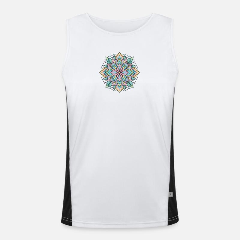 Mandala de fleurs Débardeur respirant contrasté Homme 