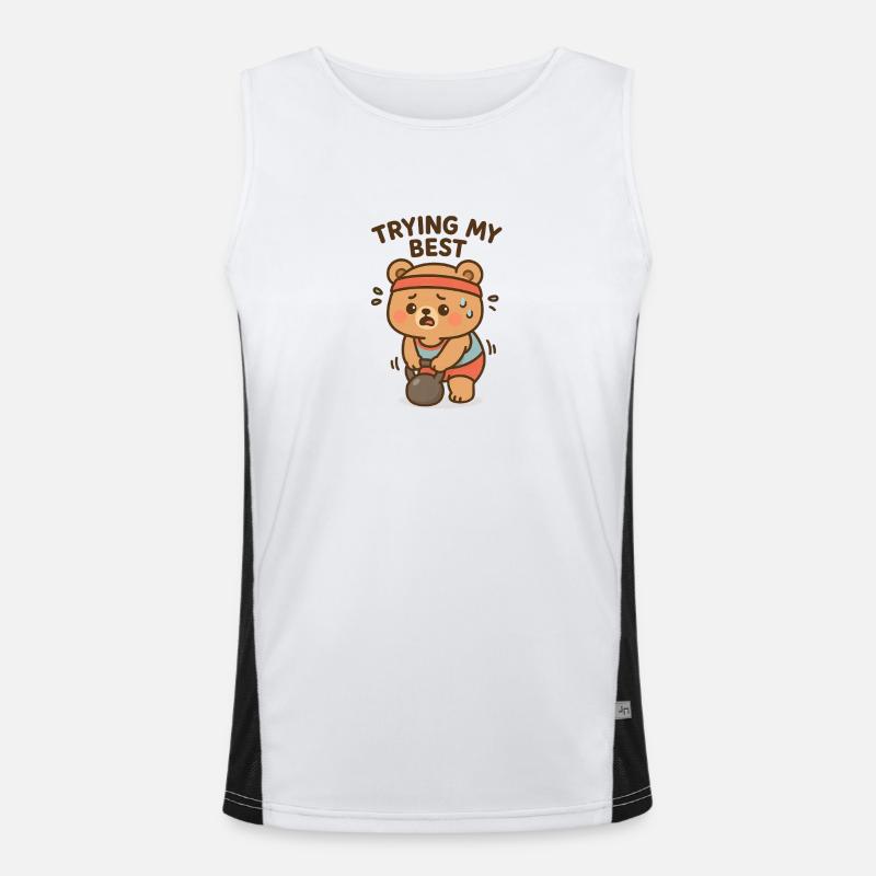 Temptation and perseverance motif Men's Functional Contrast Tank Top 