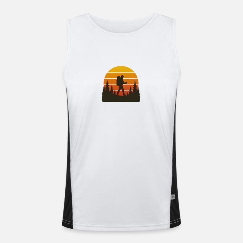 Adventurous hiker sunset Men's Functional Contrast Tank Top 