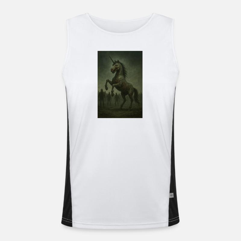 Zombie Einhorn  Funktionelles Kontrast-Tank Top für Männer 