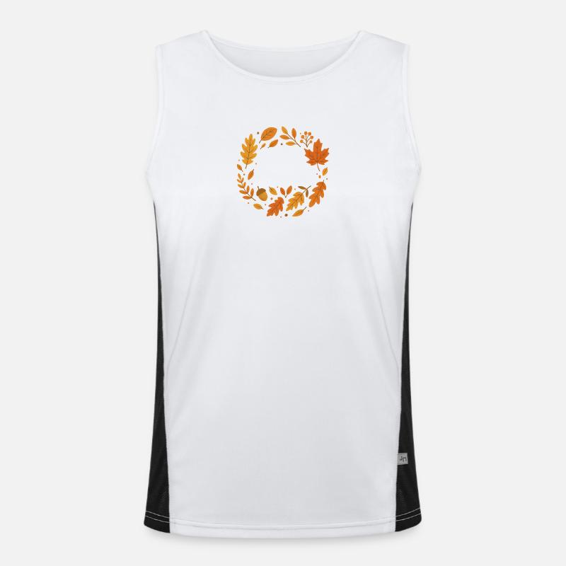 Herbstlaub Wreath Design Funktionelles Kontrast-Tank Top für Männer 