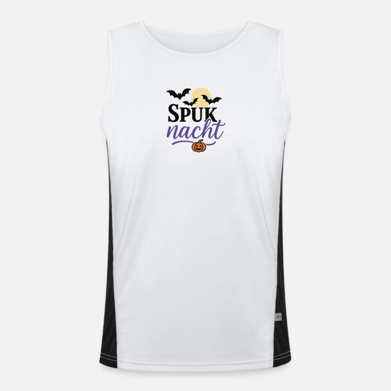 Haunted Night Halloween Design Men's Functional Contrast Tank Top 