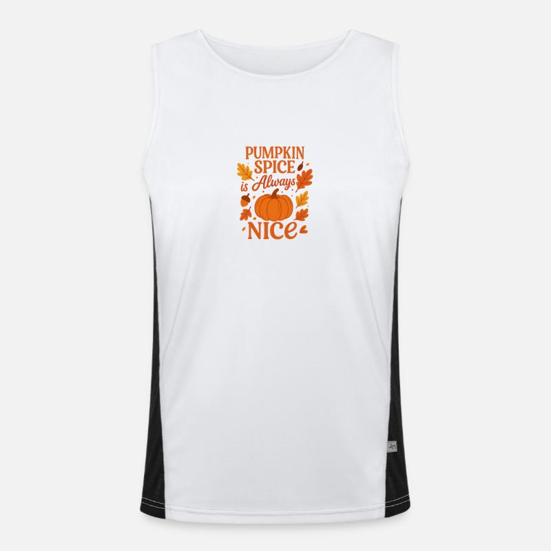 Herbstlicher Kürbisspruch Tee-shirt Design Funktionelles Kontrast-Tank Top für Männer 