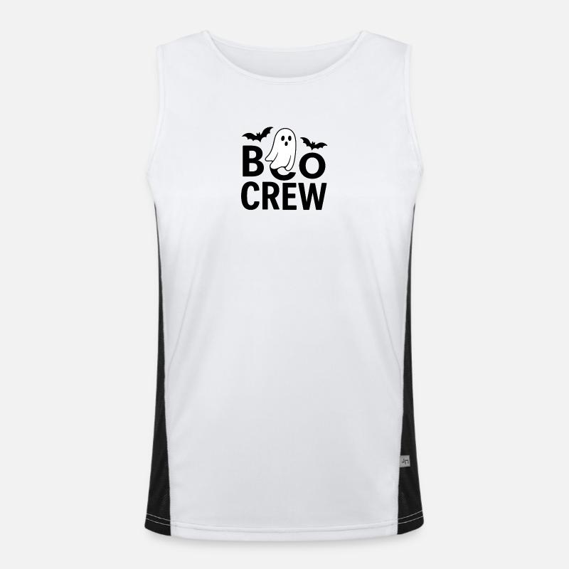 Halloween design with ghost and bats Men's Functional Contrast Tank Top 