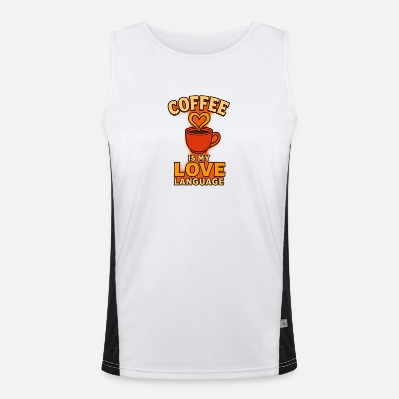 Coffee is my love  language Funktionelles Kontrast-Tank Top für Männer 