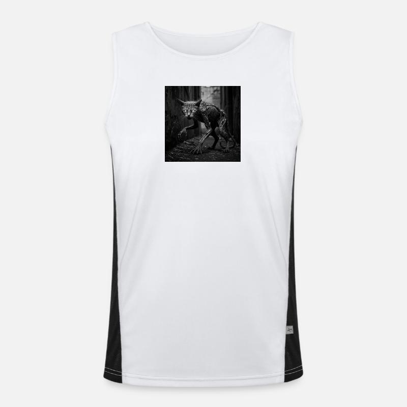 Dark Creature with Cat's Head Men's Functional Contrast Tank Top 