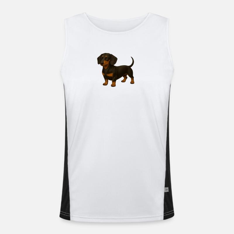 Dackel Funktionelles Kontrast-Tank Top für Männer 