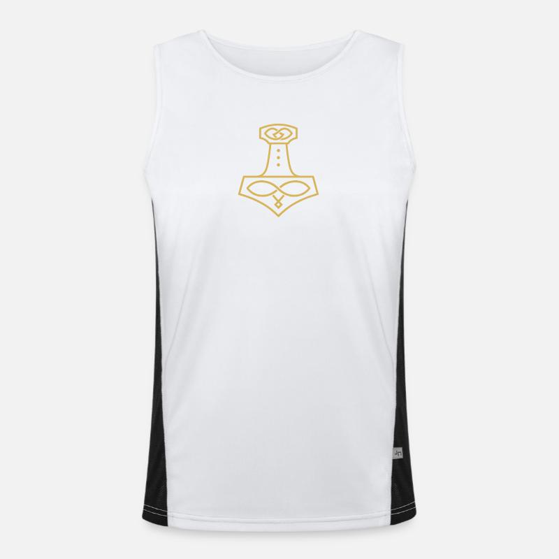 Thor’s Hammer Mjölnir – Edles nordisches Symbol Funktionelles Kontrast-Tank Top für Männer 