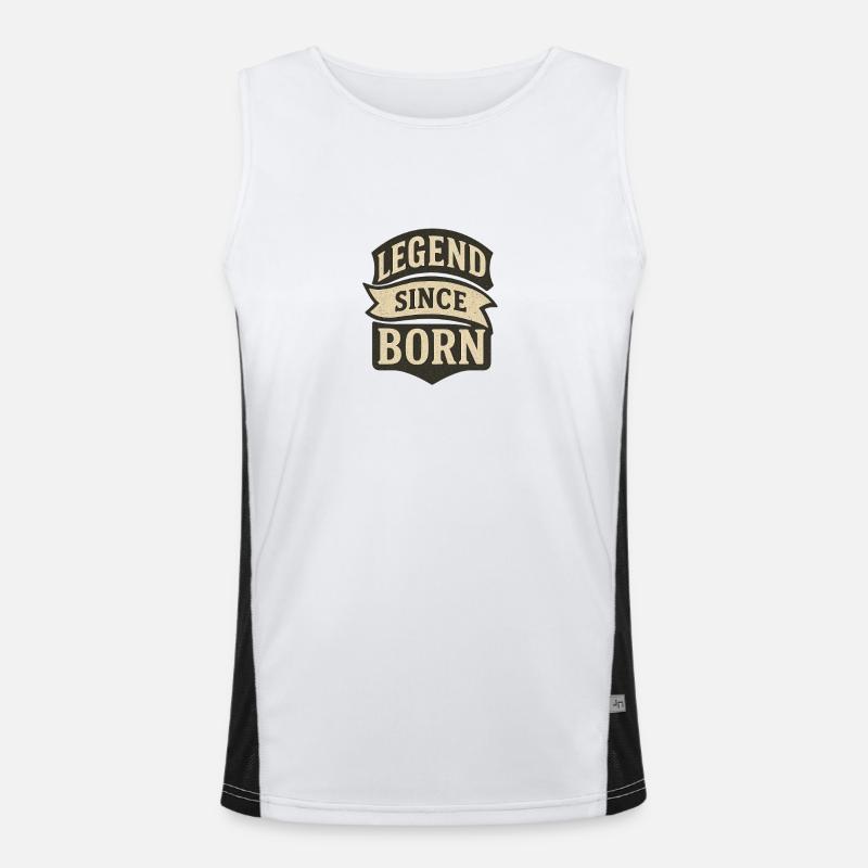 Legende seit der Geburt Retro-Abzeichen Funktionelles Kontrast-Tank Top für Männer 