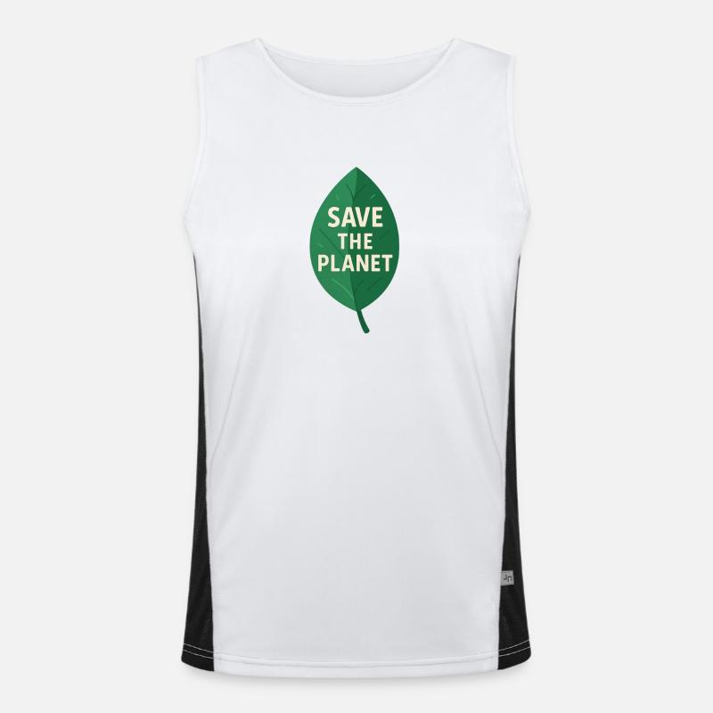 Öko-Leaf Save the Planet Design Funktionelles Kontrast-Tank Top für Männer 