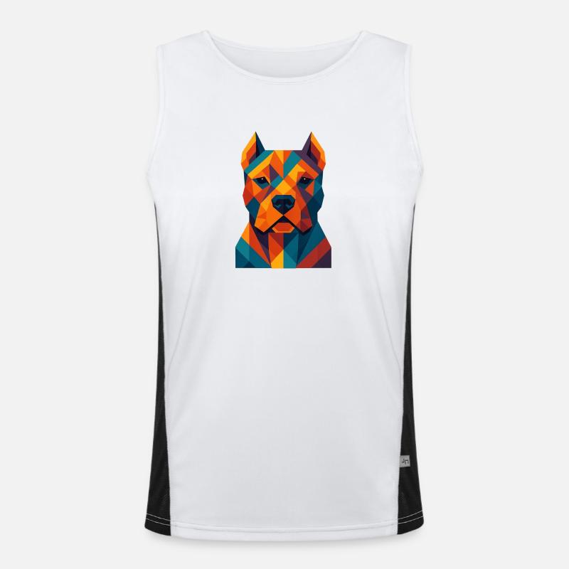 Chien | Tête de chien Impression / Impression / Design Débardeur respirant contrasté Homme 