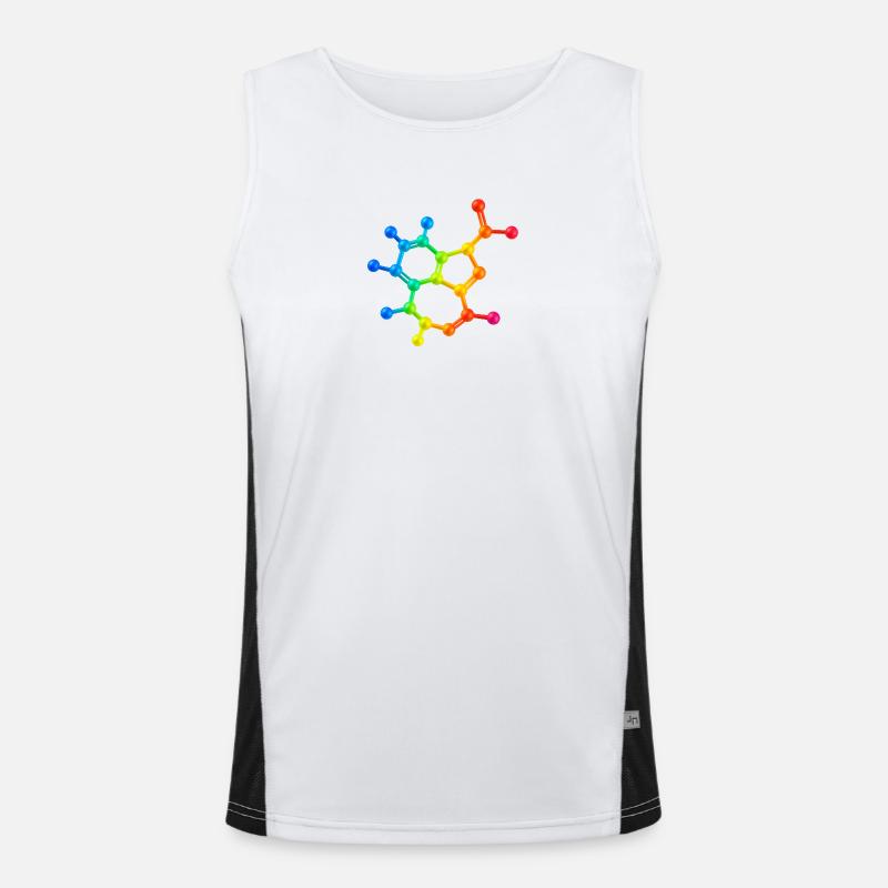 Trippy acid has visual effect - Men's Functional Contrast Tank Top  - white/black