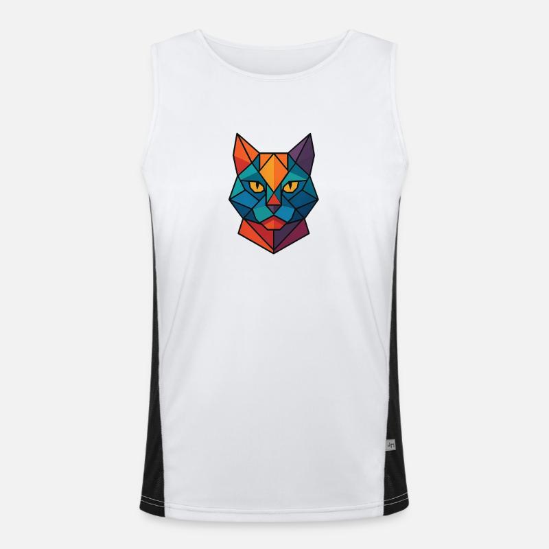 Chat | Tête de chat Impression / Impression / Design Débardeur respirant contrasté Homme 