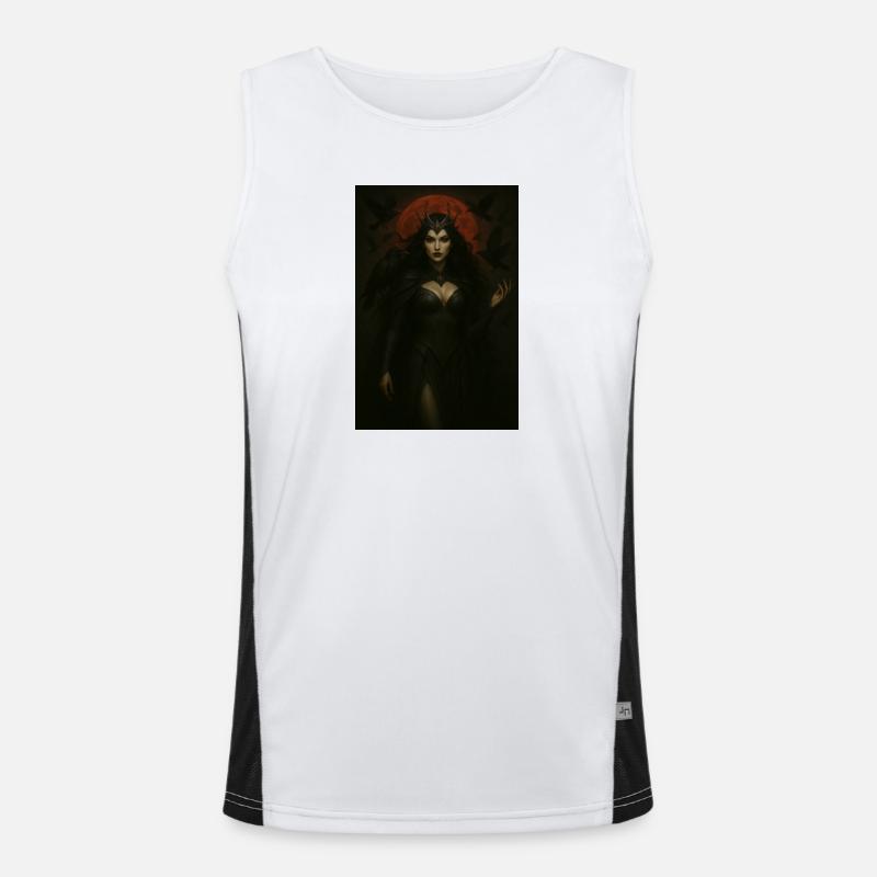 Dark Goddess and Crows – Red Moon - Men's Functional Contrast Tank Top  - white/black