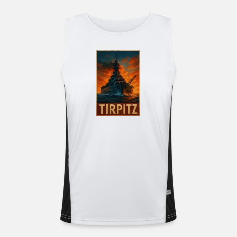 Tirpitz at Dusk Navy Poster Men's Functional Contrast Tank Top 