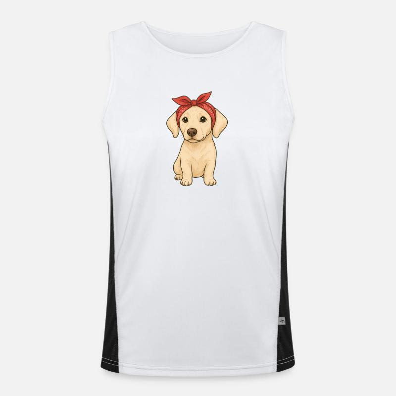 Little Labrador - Men's Functional Contrast Tank Top  - white/black