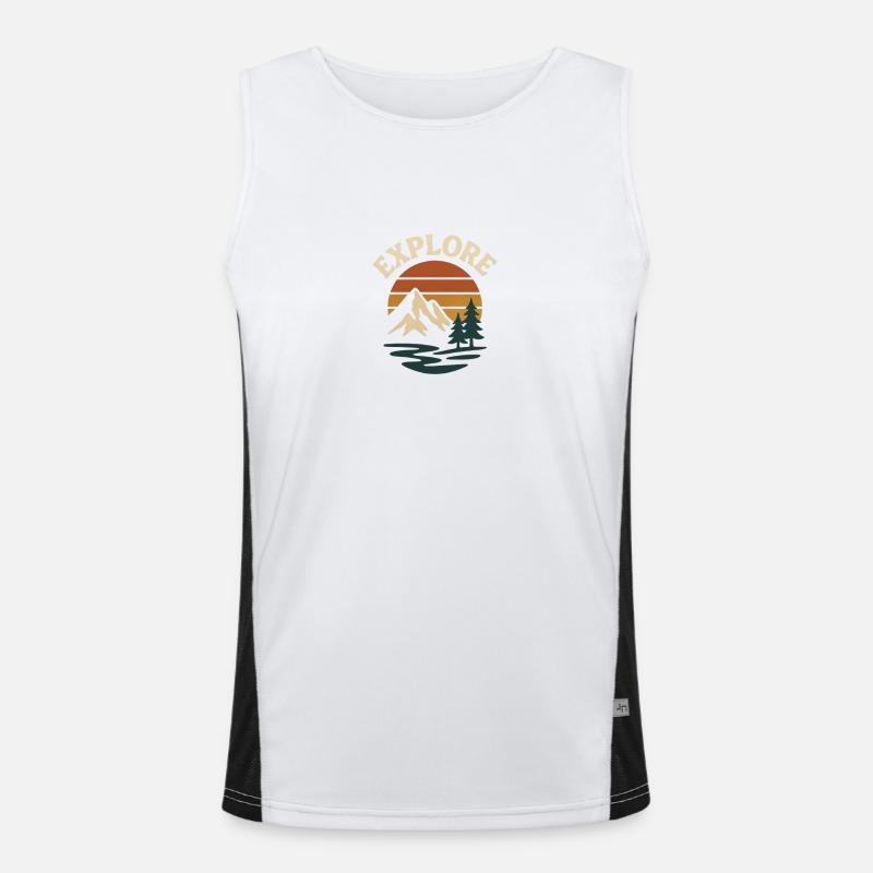 Explore Sunset - Men's Functional Contrast Tank Top  - white/black