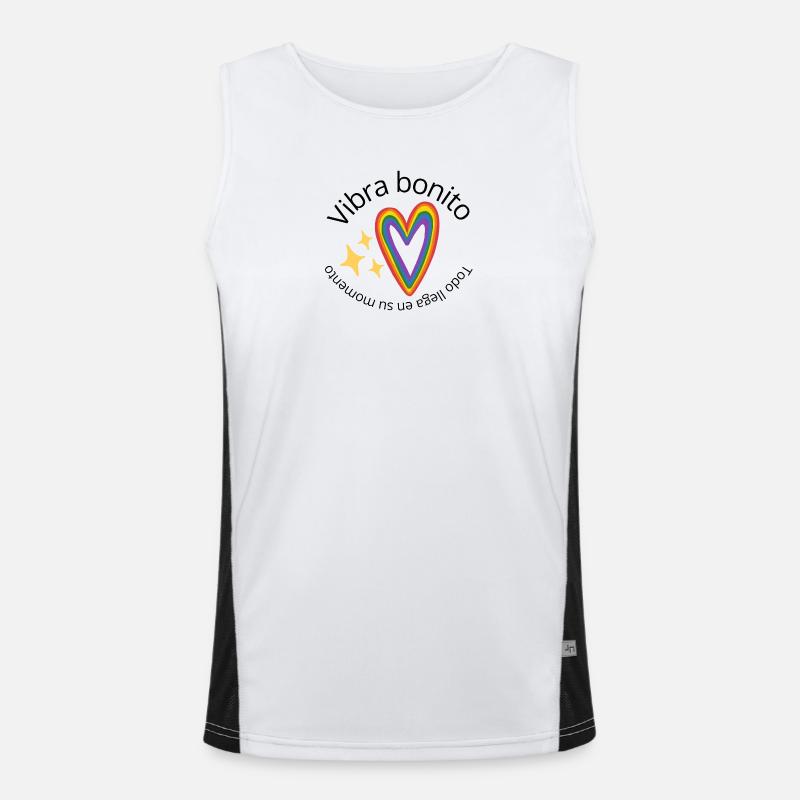 Regenbogen-Herz Funktionelles Kontrast-Tank Top für Männer 