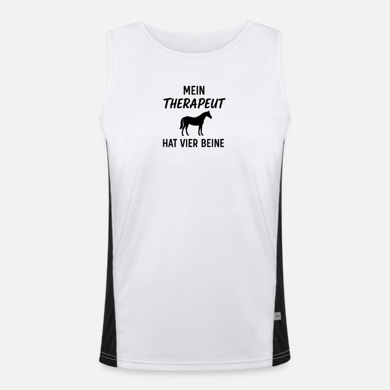 Pferd, lustig, humor Funktionelles Kontrast-Tank Top für Männer 