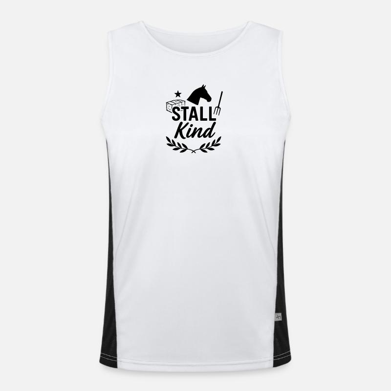 Stallkind, Pferd, lustig Funktionelles Kontrast-Tank Top für Männer 