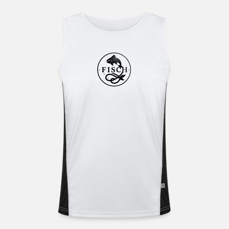 Fisch Kreis Sternzeichen Funktionelles Kontrast-Tank Top für Männer 