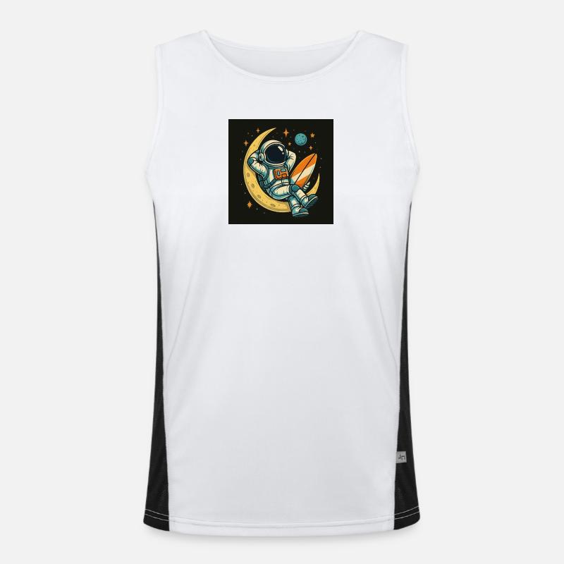 Mondkosmos Astro Surfer Funktionelles Kontrast-Tank Top für Männer 