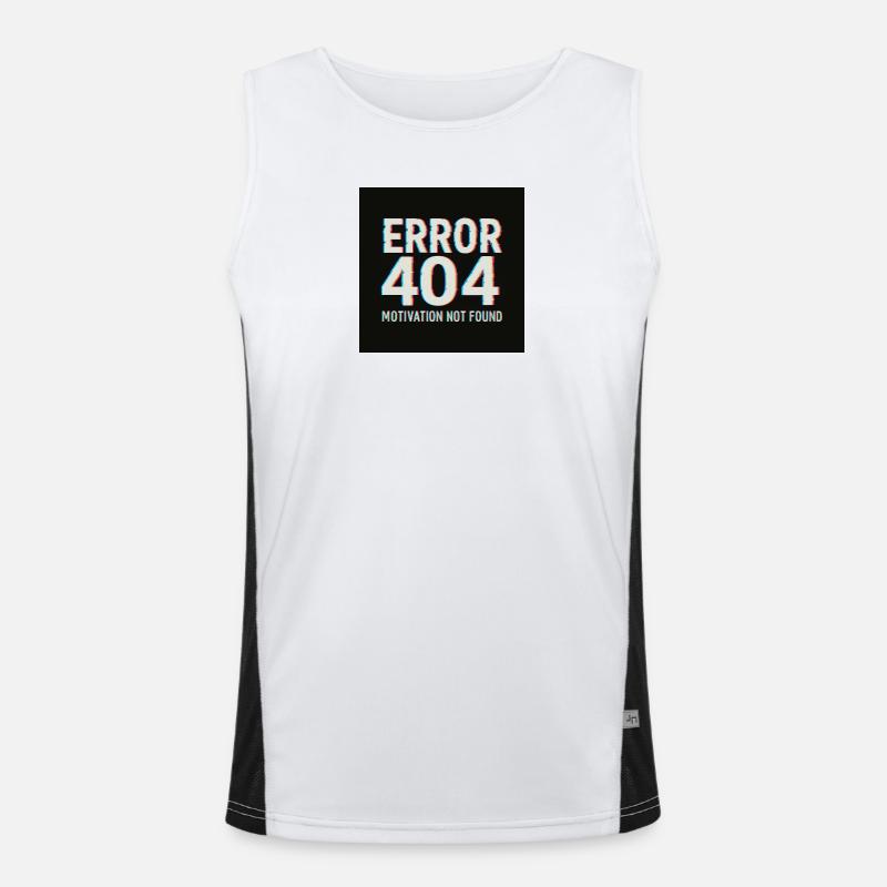 Motivation 404 Glitch Retro Funktionelles Kontrast-Tank Top für Männer 