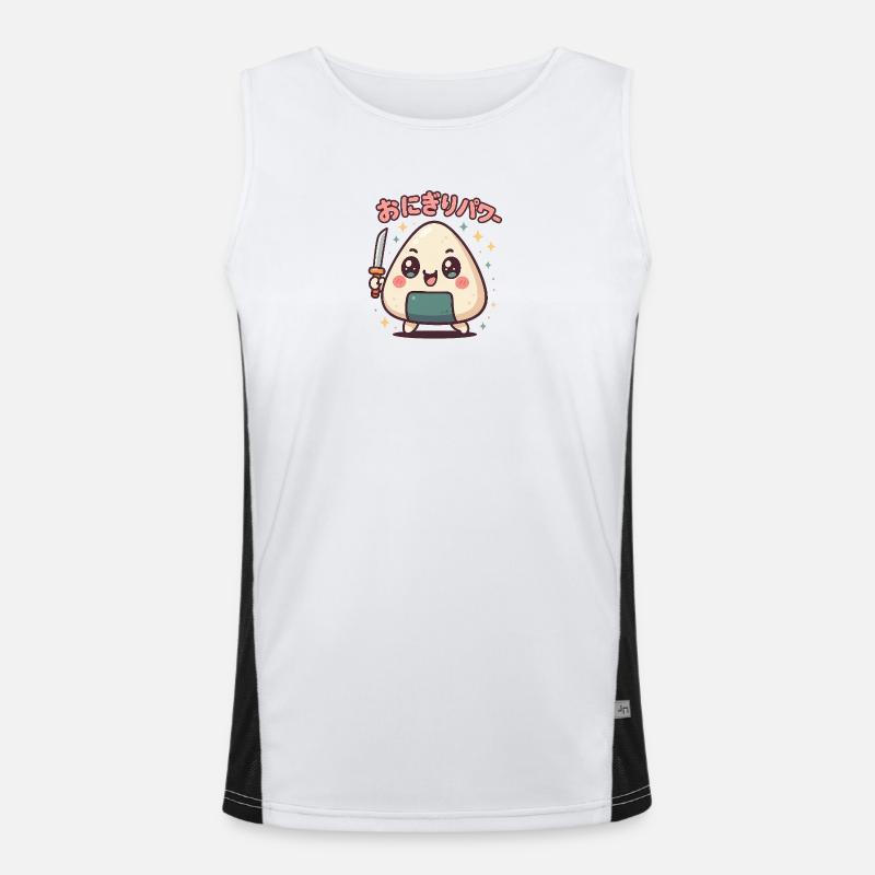 Onigiri Power Krieger Funktionelles Kontrast-Tank Top für Männer 