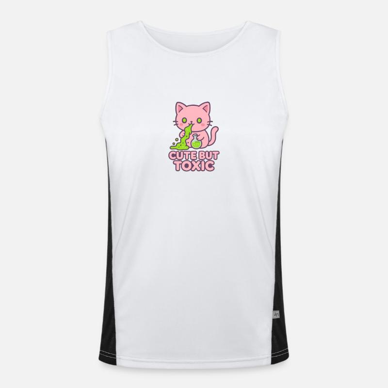 Toxic Kawaii Cat Men's Functional Contrast Tank Top 