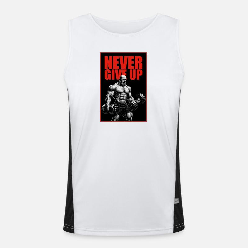 Never_Give_Up Funktionelles Kontrast-Tank Top für Männer 