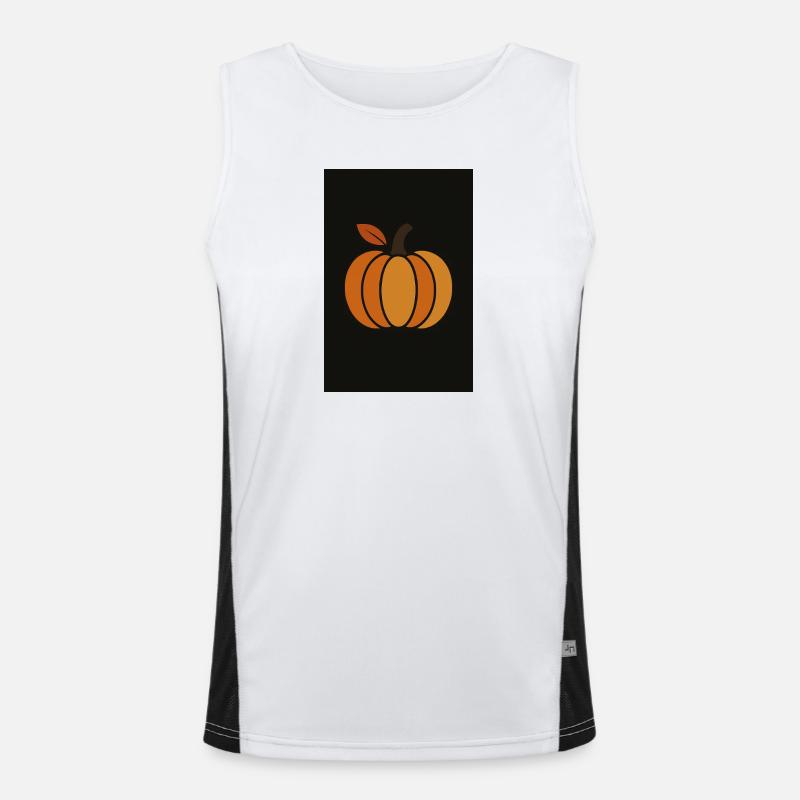 Pumpkin Flame Autumn Design Men's Functional Contrast Tank Top 