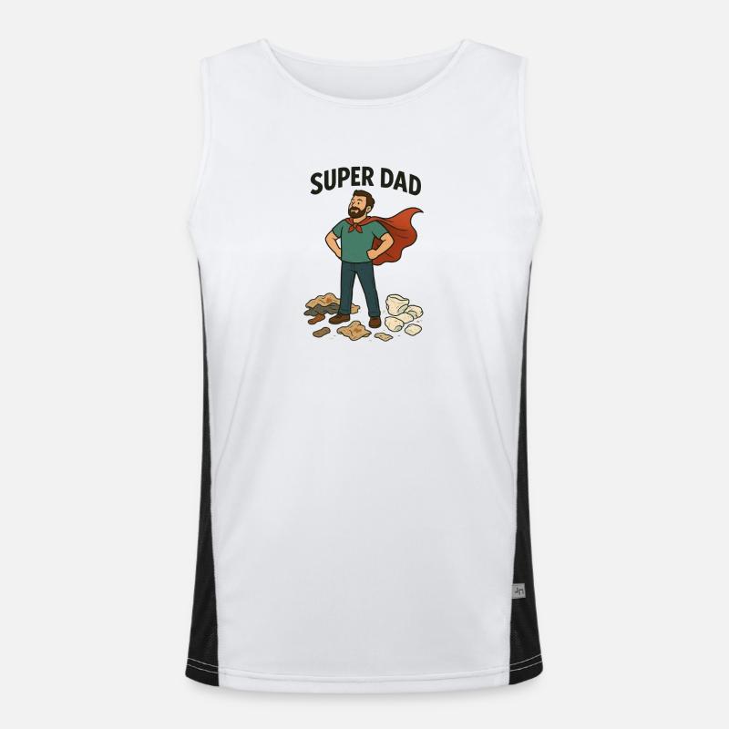Super Dad Capeheld Funktionelles Kontrast-Tank Top für Männer 