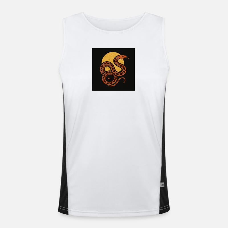 Sonnenschlange vor dunklem Hintergrund Funktionelles Kontrast-Tank Top für Männer 