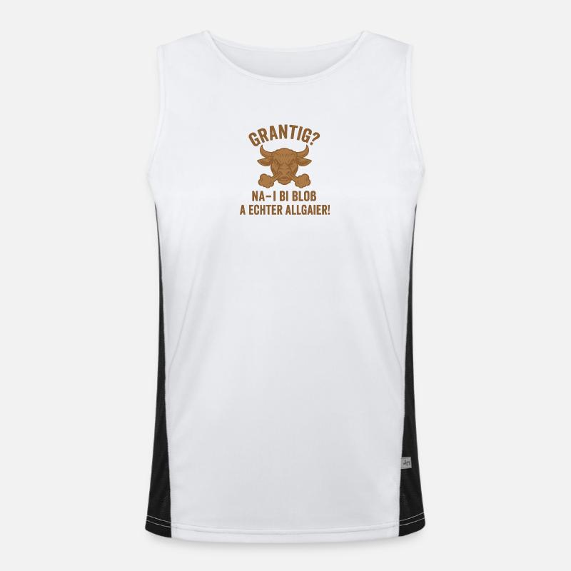 Grumpy Bull Allgäu Saying Men's Functional Contrast Tank Top 
