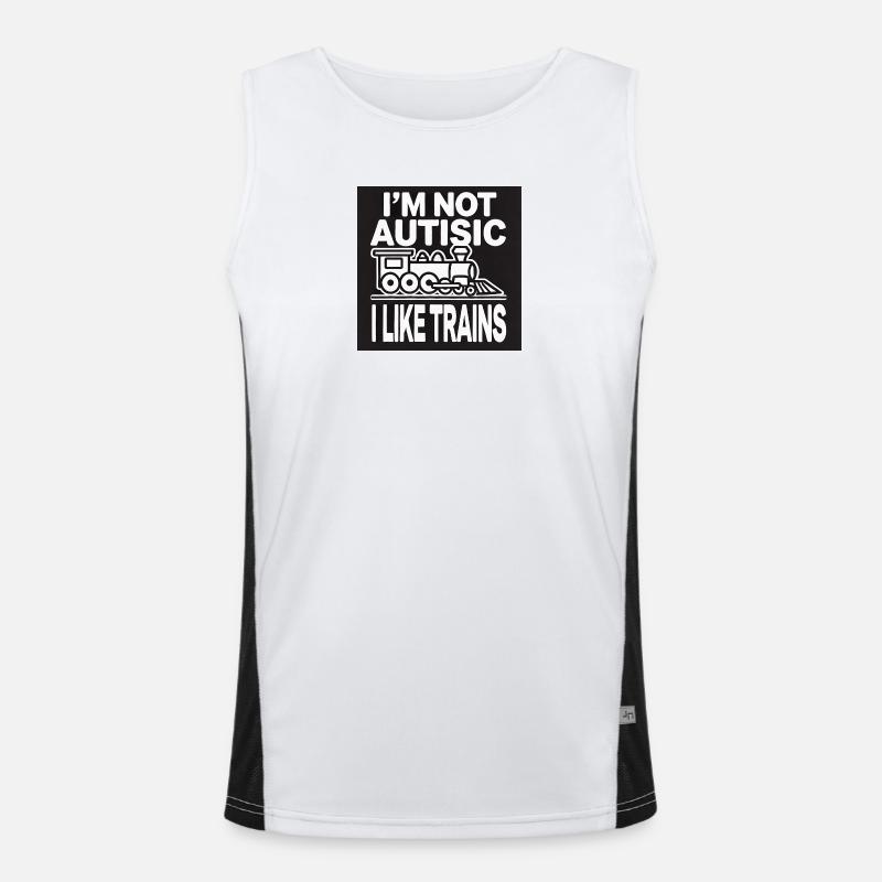Train Passion Meme-Grafik Funktionelles Kontrast-Tank Top für Männer 
