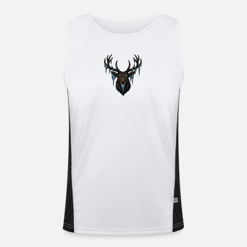 Icicle Deer Head Men's Functional Contrast Tank Top 