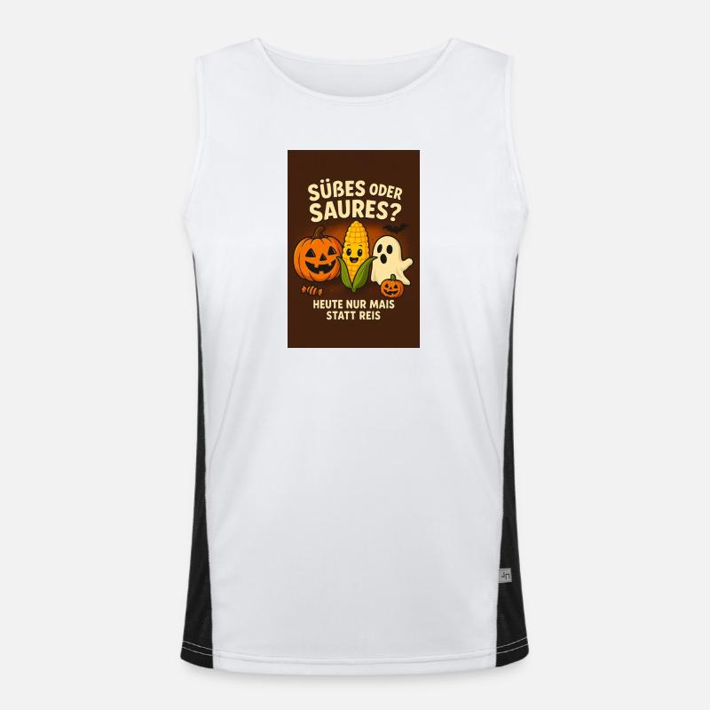 Süßes oder Saures Halloween Spaß Funktionelles Kontrast-Tank Top für Männer 