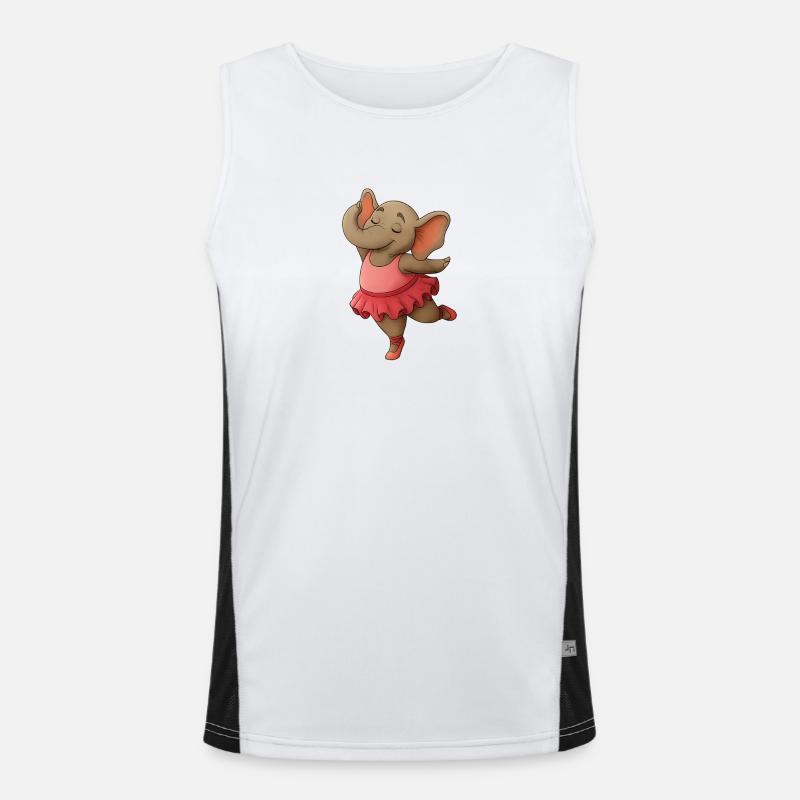 Dancing elephant in tutu Men's Functional Contrast Tank Top 