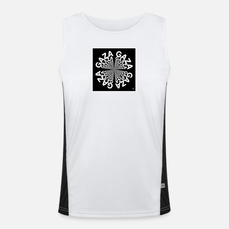 Hypnotic Typographic Spiral Men's Functional Contrast Tank Top 